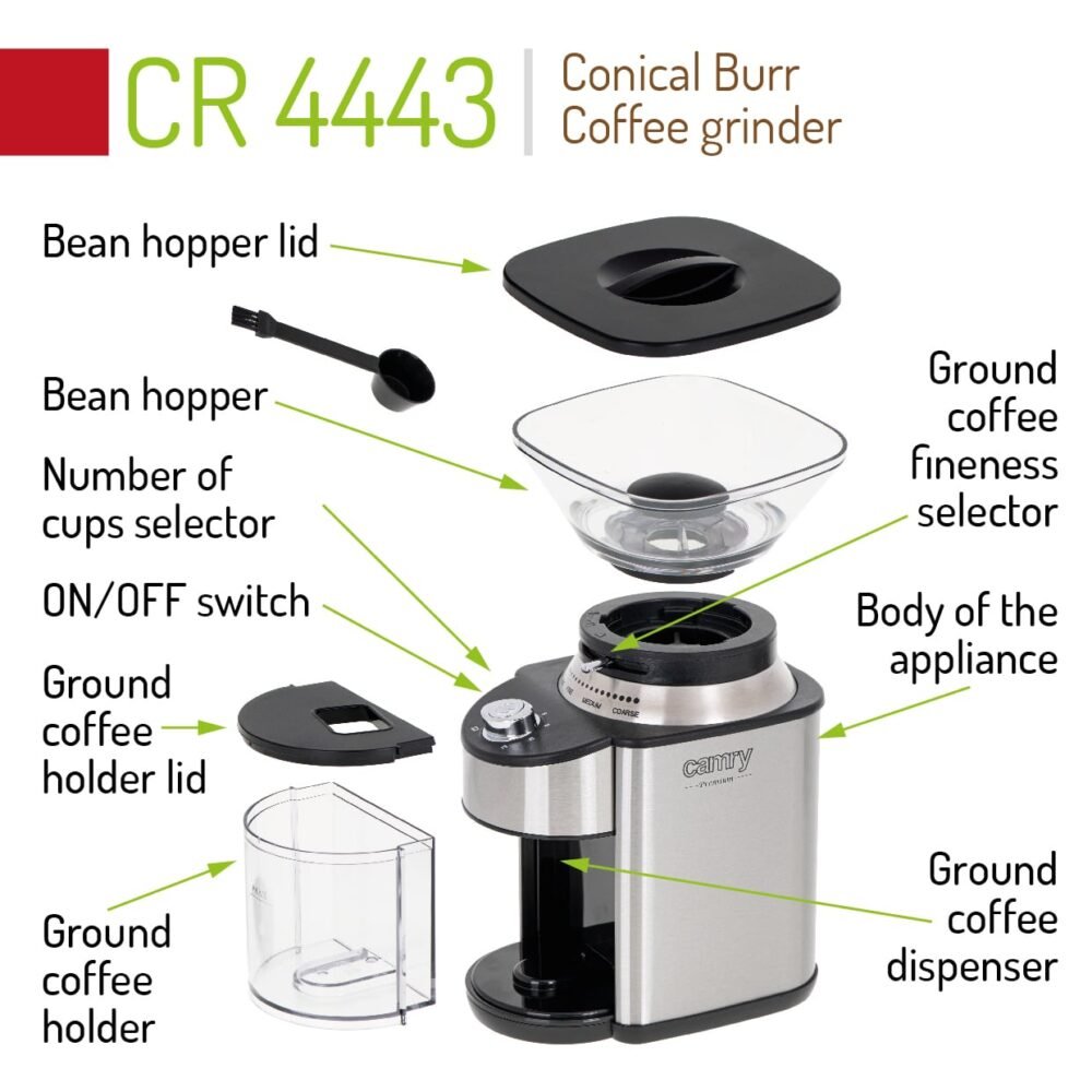 Camry CR 4443 Conical Burr Coffee grinder - Image 3