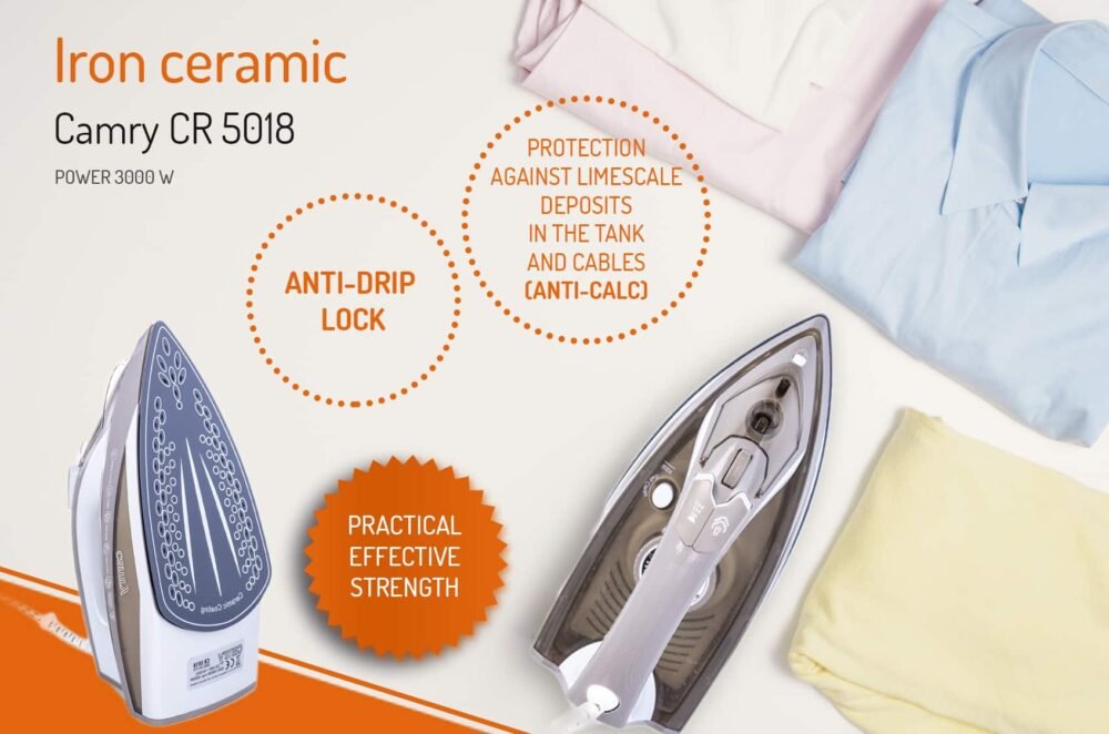 Camry CR 5018 Iron ceramic 3000 W - Image 3