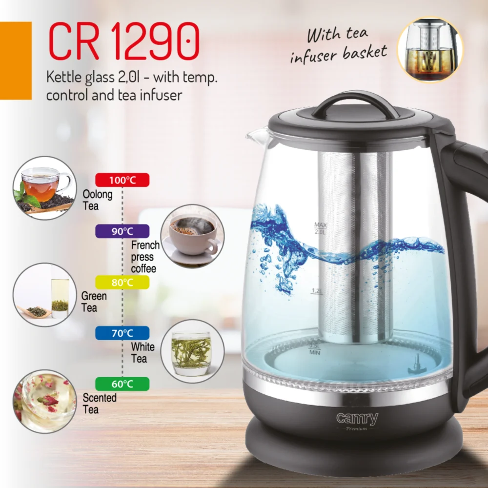 Camry Kettle Glass 2,0L-CR 1290 - Image 3