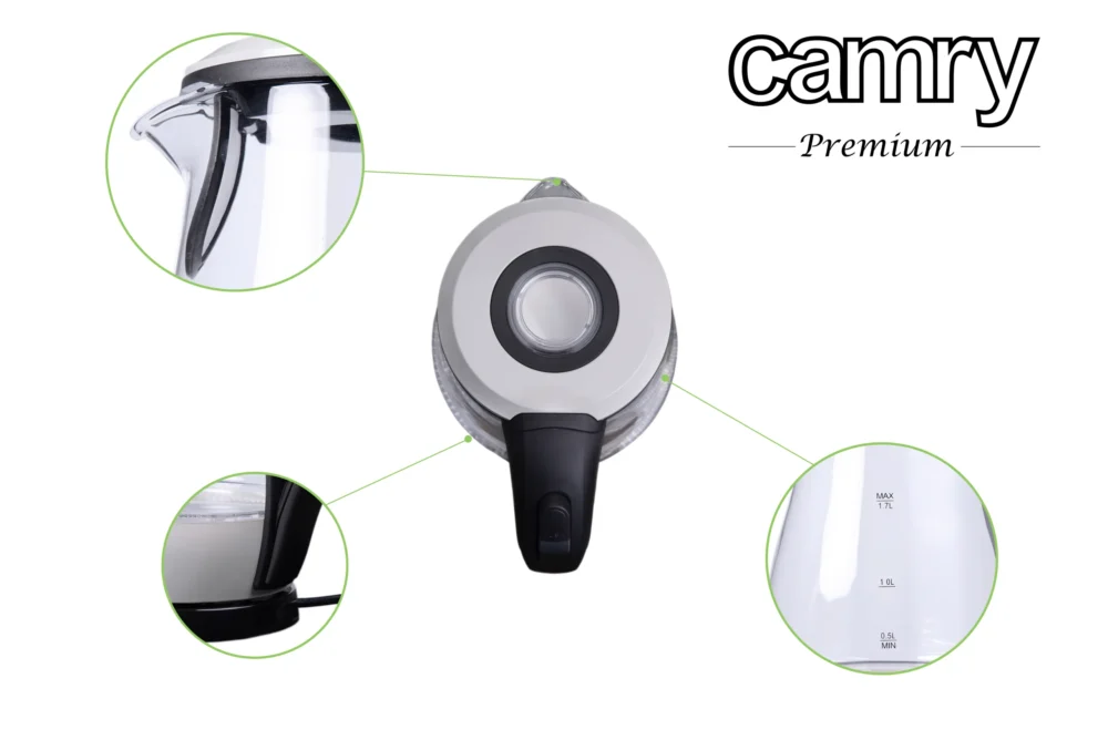 Camry CR 1251w Kettle glass 1,7 L - Image 3