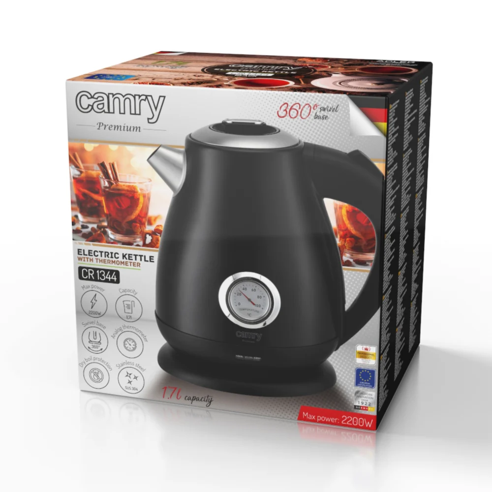 CAMRY Kettle  1,7L CR 1344 black - Image 2