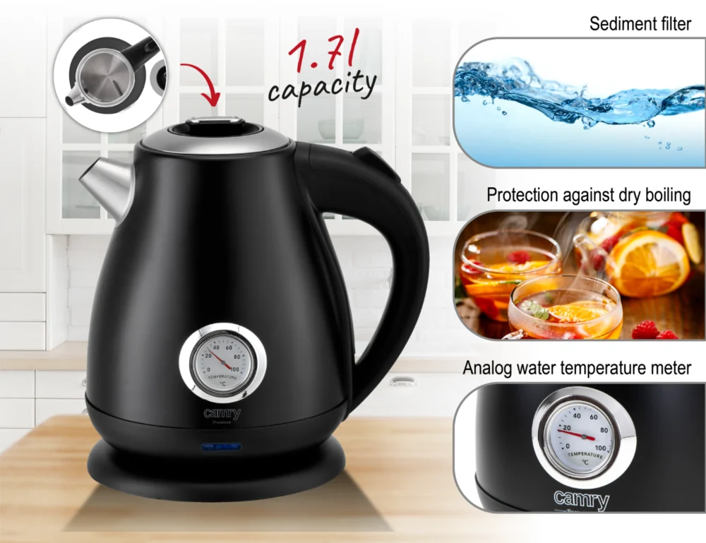CAMRY Kettle  1,7L CR 1344 black - Image 6