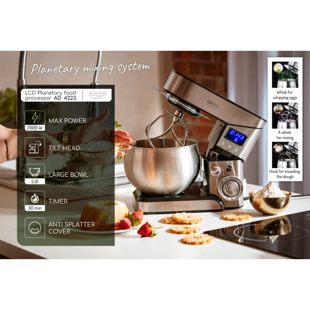 Camry CR 4223 LCD Planetary food processor 2000W 5L - Image 9