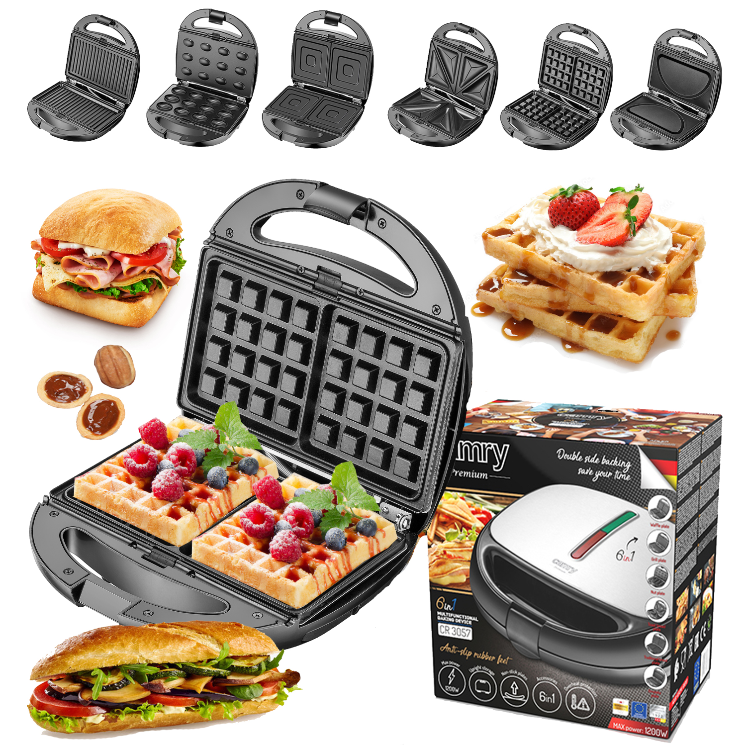 Camry Sandwich maker 6 in 1-CR 3057 - Image 6