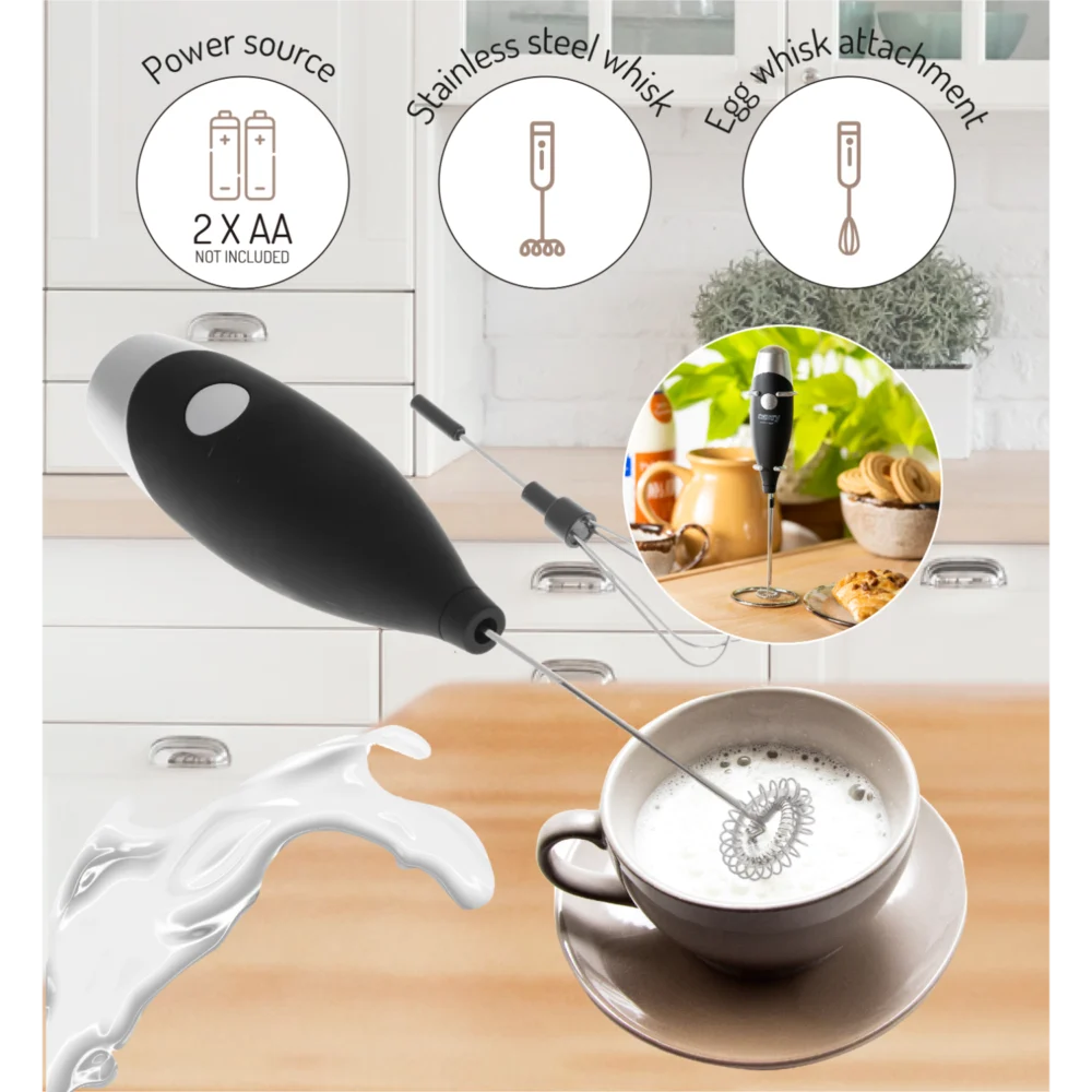 Camry Black Milk frother with whisk attachment and a stand-CR 4501 - Image 6