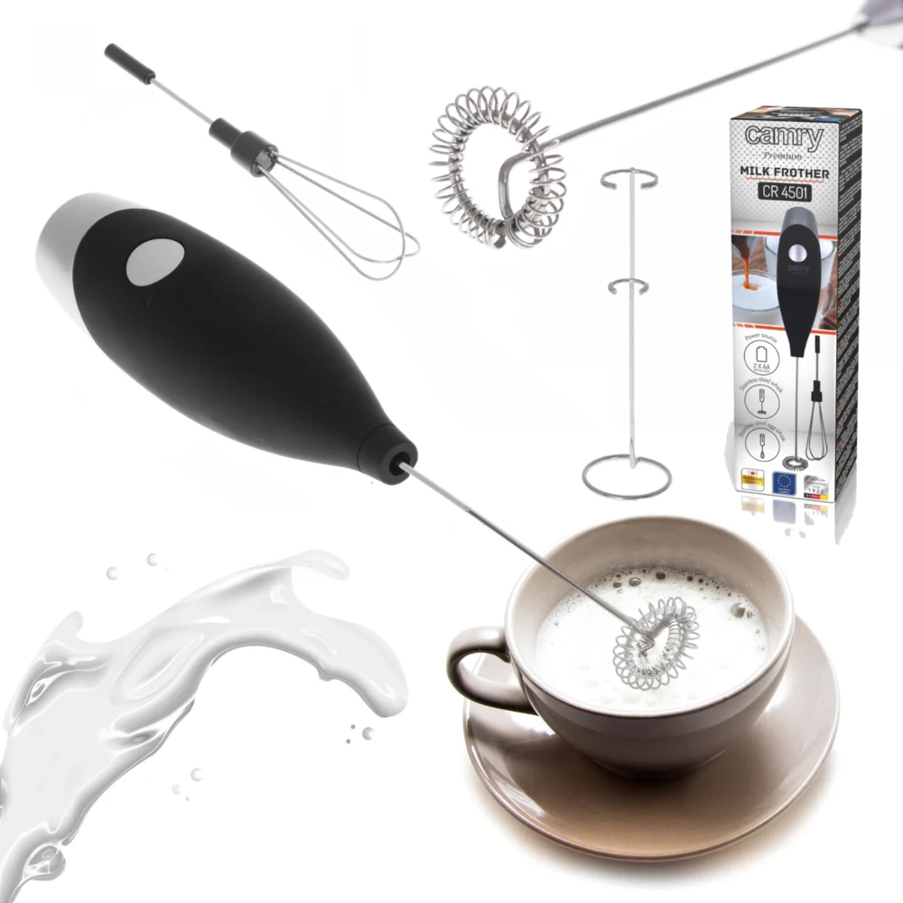 Camry Black Milk frother with whisk attachment and a stand-CR 4501 - Image 10