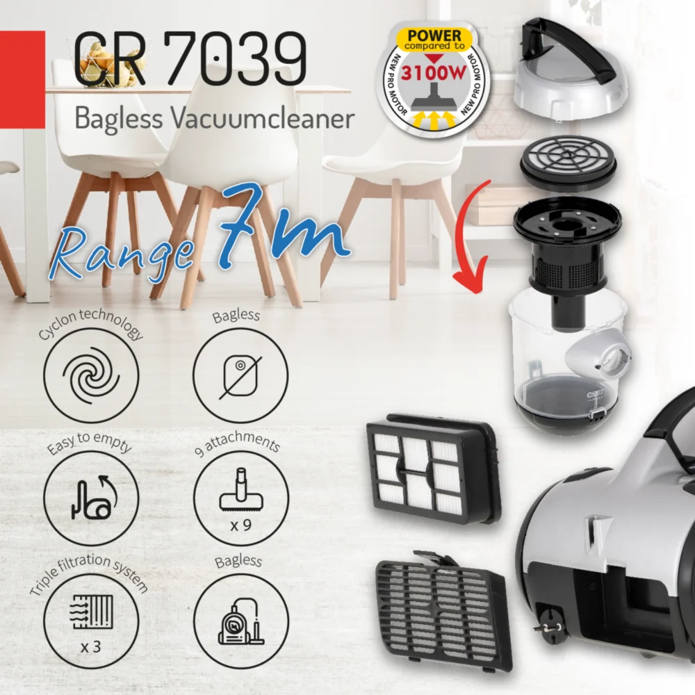 Camry Bagless Vacuum Cleaner-CR 7039 - Image 9