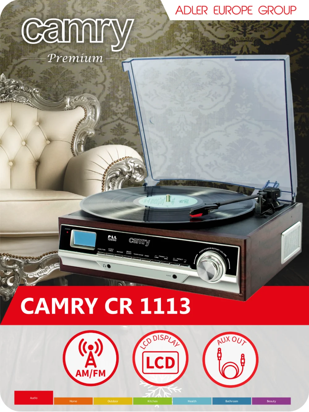 Camry Turntable with radio-CR 1113 - Image 14
