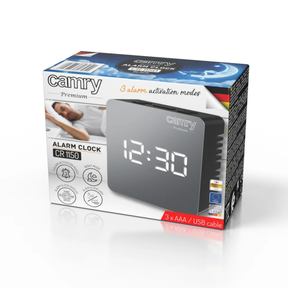Camry Black Alarmclock-CR 1150 - Image 13