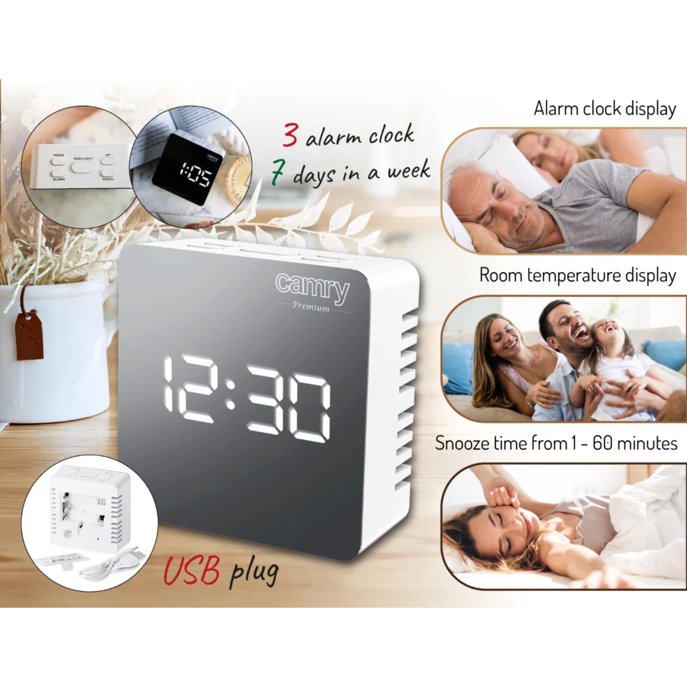 Camry White Alarmclock-CR 1150 - Image 4