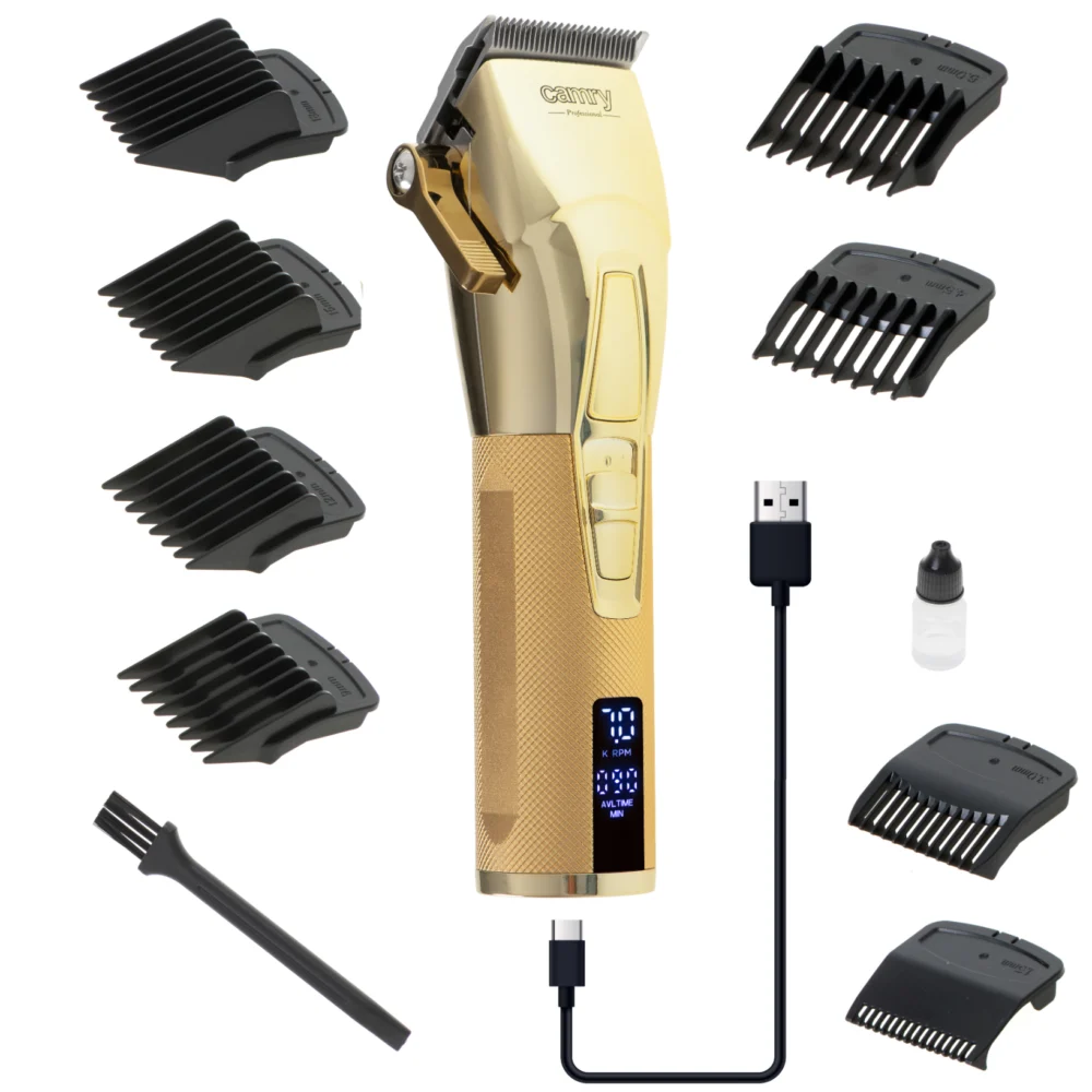 Camry Gold Premium Metallic Hair Clipper with LCD- CR 2835 - Image 2
