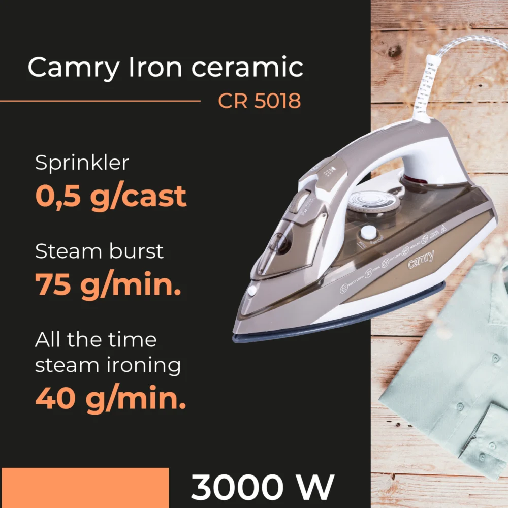 Camry CR 5018 Iron ceramic 3000 W - Image 8
