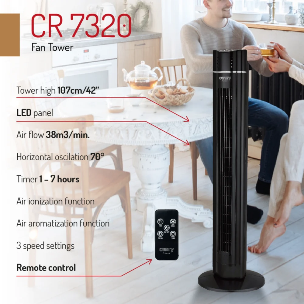 Camry Fan Tower 107cm / 42"-CR 7320 - Image 3