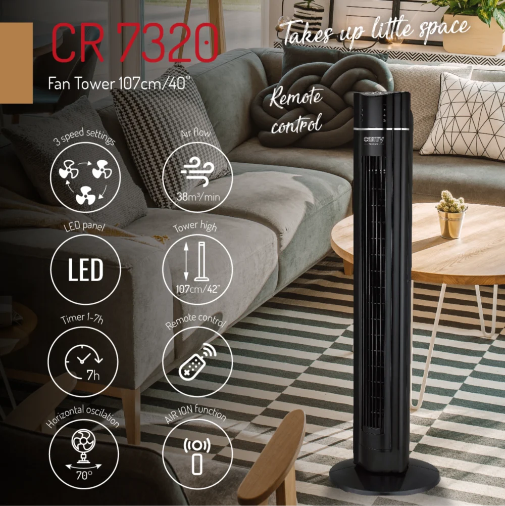 Camry Fan Tower 107cm / 42"-CR 7320 - Image 6