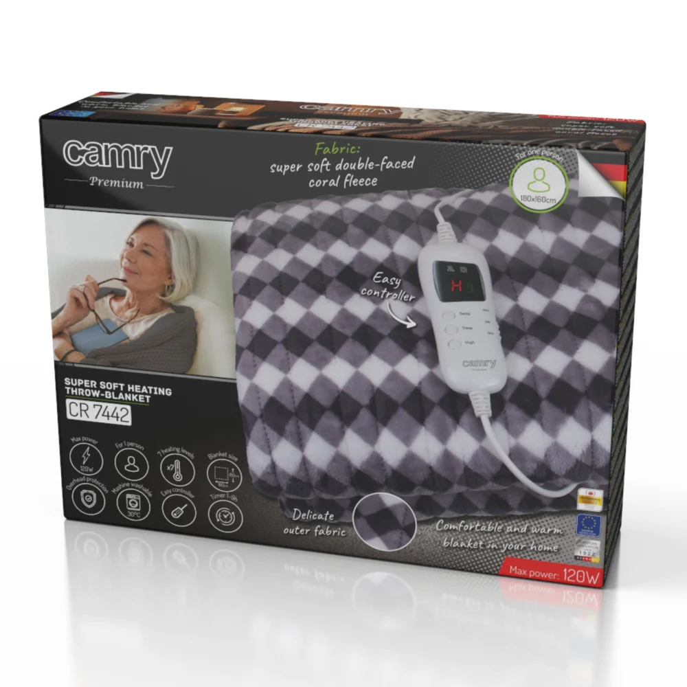 Camry Electric heating throw-blanket with timer (1) SUPER SOFT-CR 7442 - Image 9