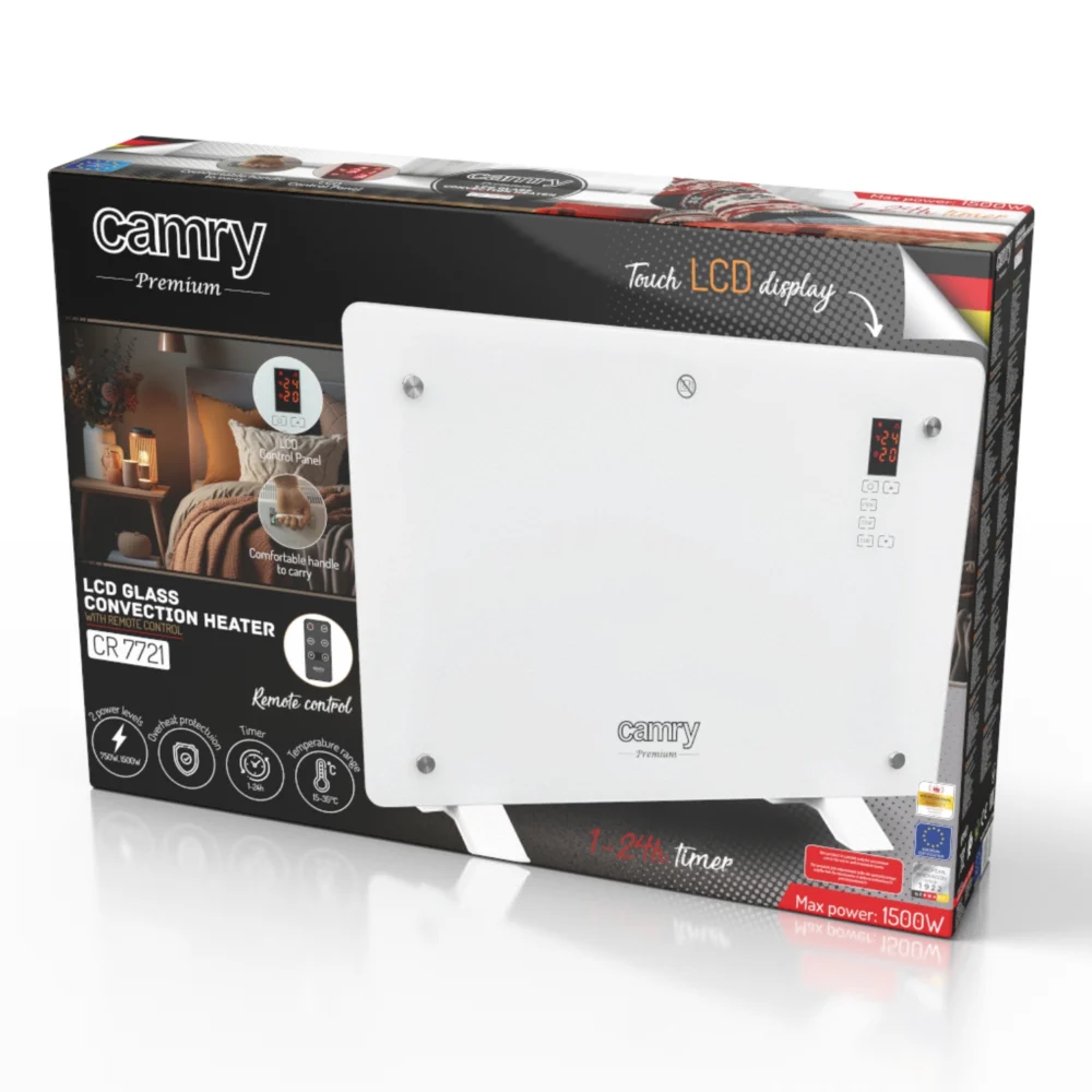 Camry Convection glass heater LCD with remote control-CR 7721 - Image 12