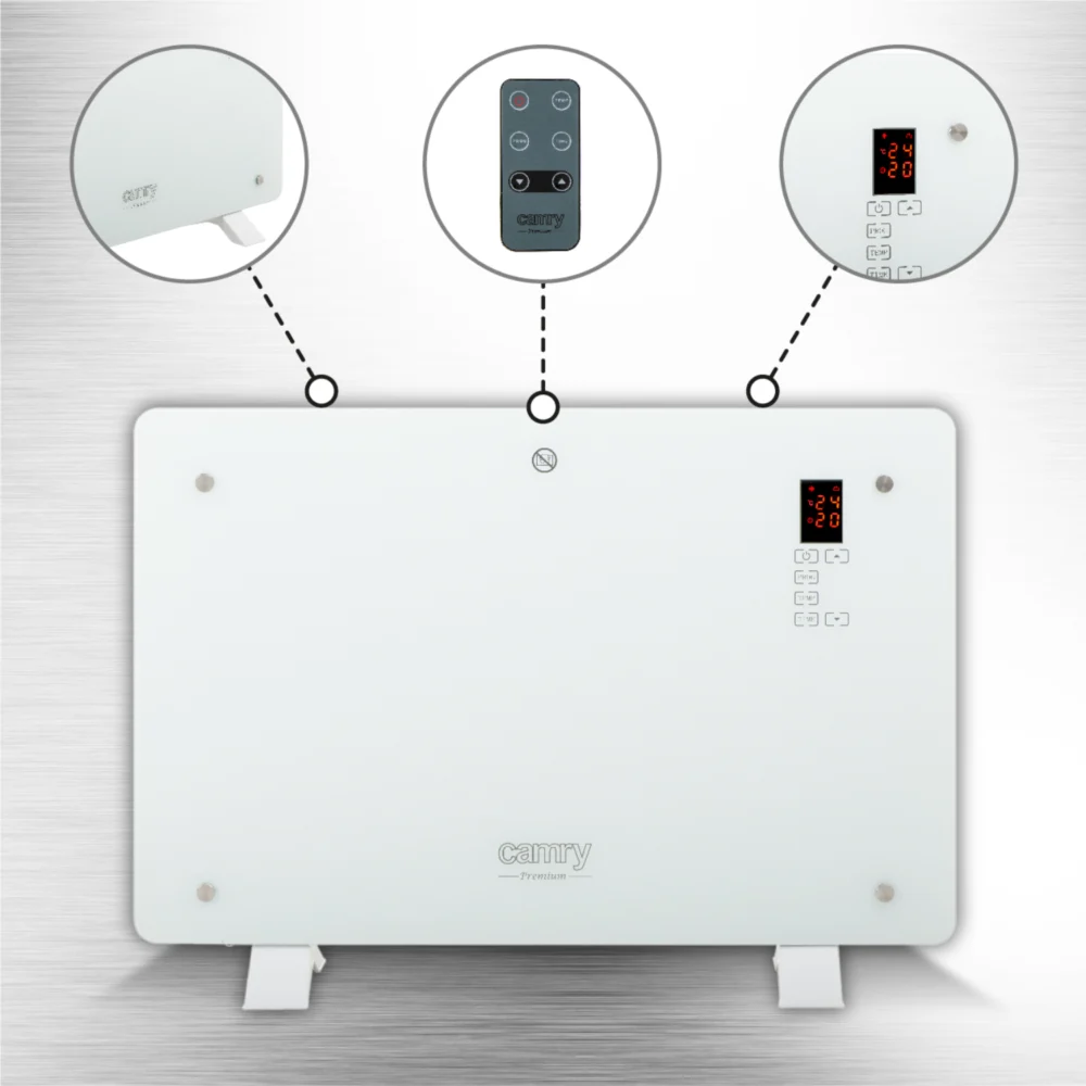 Camry Convection glass heater LCD with remote control-CR 7721 - Image 3