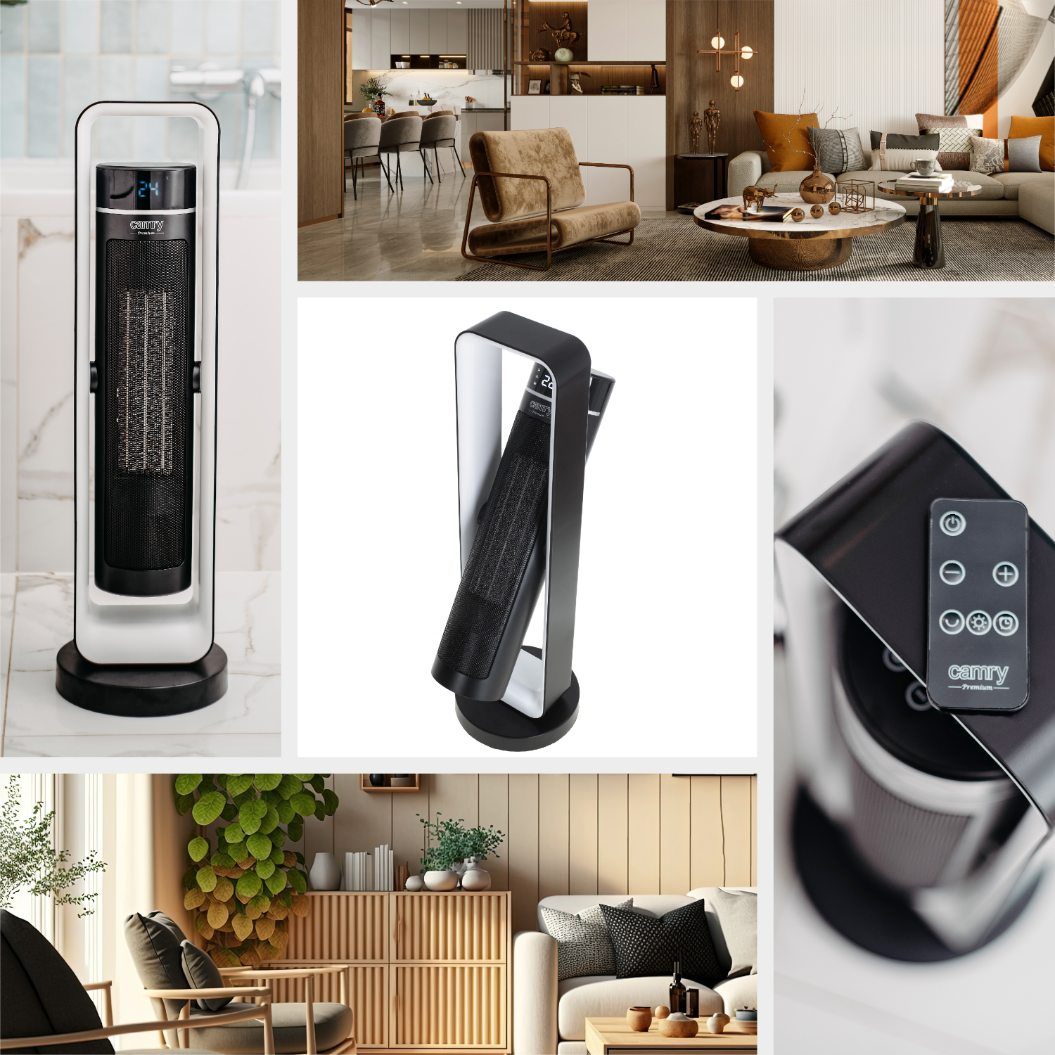 Camry Ceramic fan heat tower LCD+Remote control+Timer-CR 7745 - Image 4