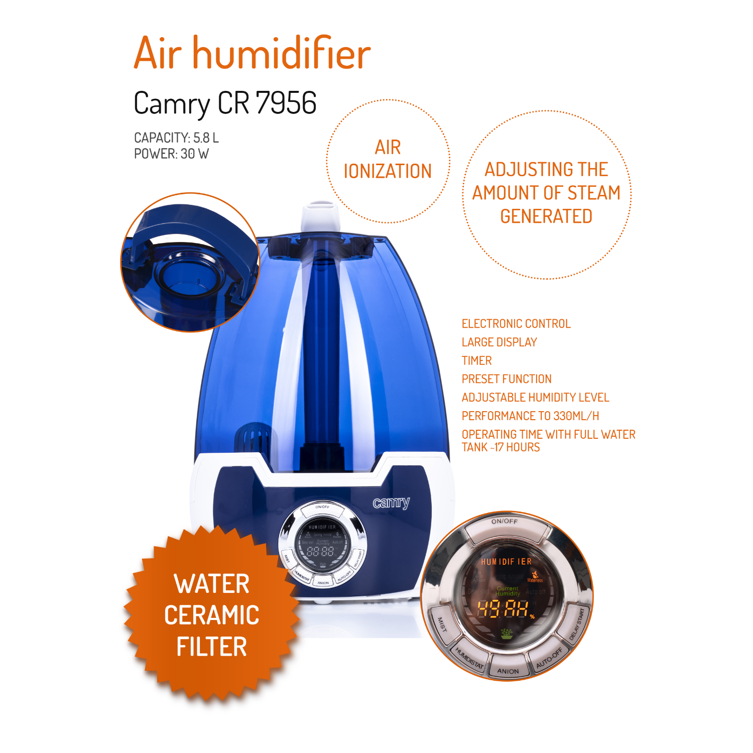Camry Air Humidifier-CR 7956 - Image 2